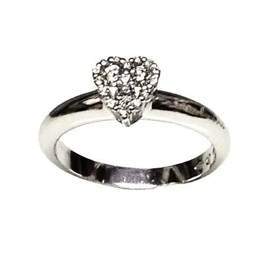 Anello Oro Bianco Cuore Diamanti Salvini