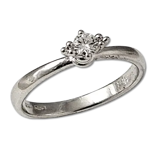 Anello Oro bianco diamante Solitario Bliss