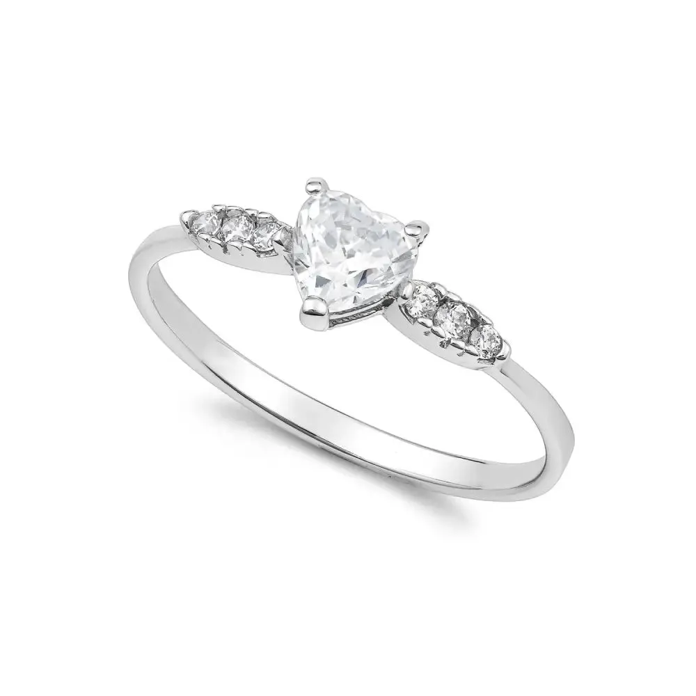 Anello Oro Cuore Zirconi Ambrosia Dea di Luce AAZ 146