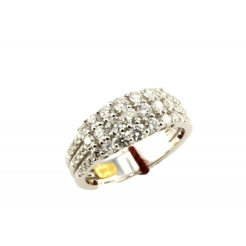 anello Pavè donna Recarlo a fascia zt368-b in oro 750 bianco con diamanti