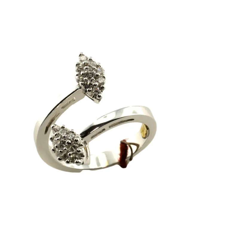 anello pavè donna Recarlo zq481-b in oro 750 bianco con diamanti