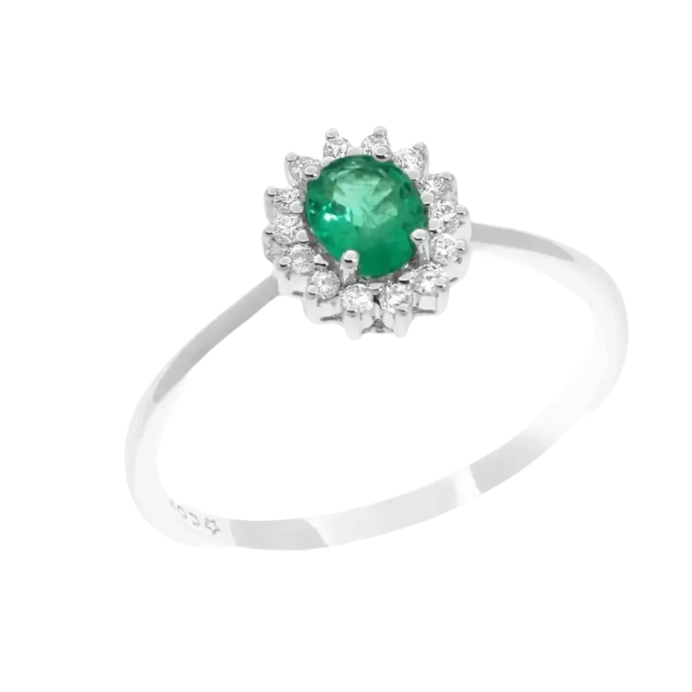 Anello Smeraldo e Diamanti Comete Regina