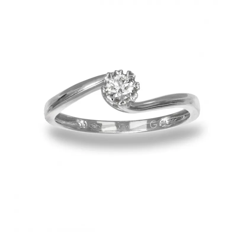 Anello Solitario ct 0.12 Valentino con Griffes Cuori