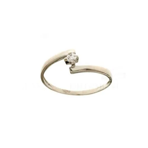 ANELLO SOLITARIO DA DONNA IN ORO BIANCO 18 KT CON ZIRCONE TAGLIO BRILLANTE