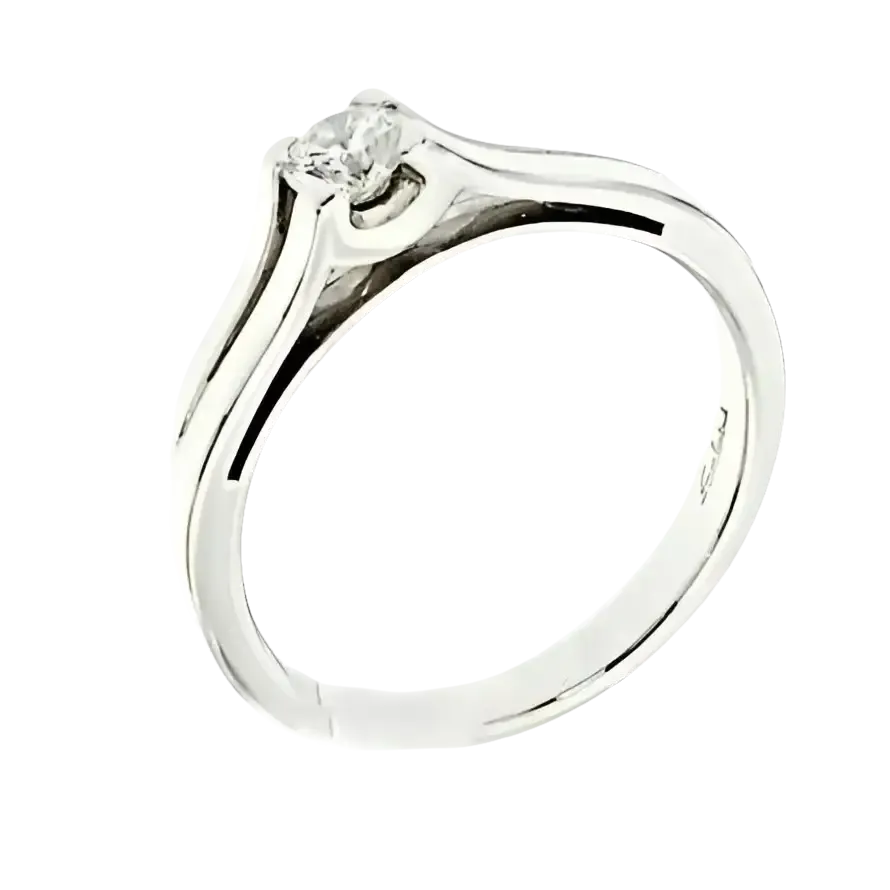 Anello Solitario Diamante Salvini Oro Bianco