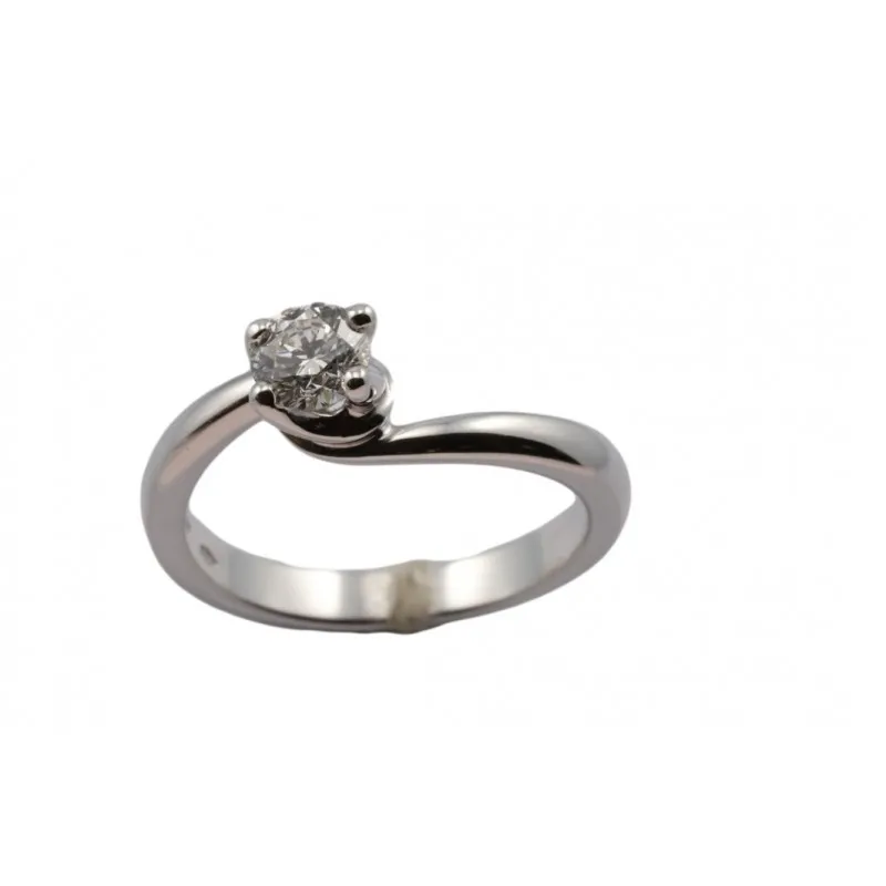 anello solitario donna Giorgio Visconti ab1186 in oro 750 bianco con diamante