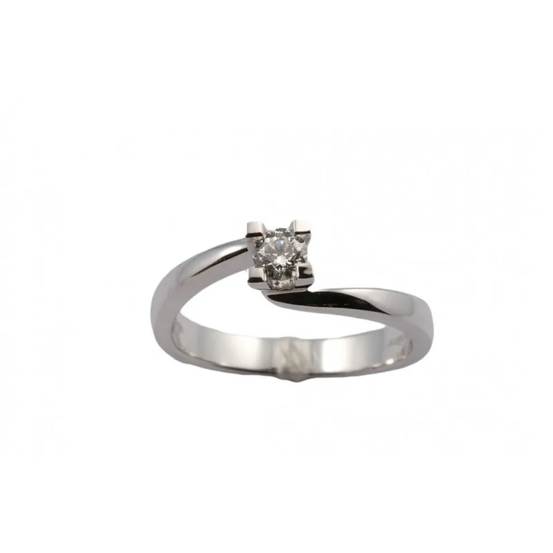 anello solitario donna Giorgio Visconti ab13708 in oro 750 bianco con diamanti