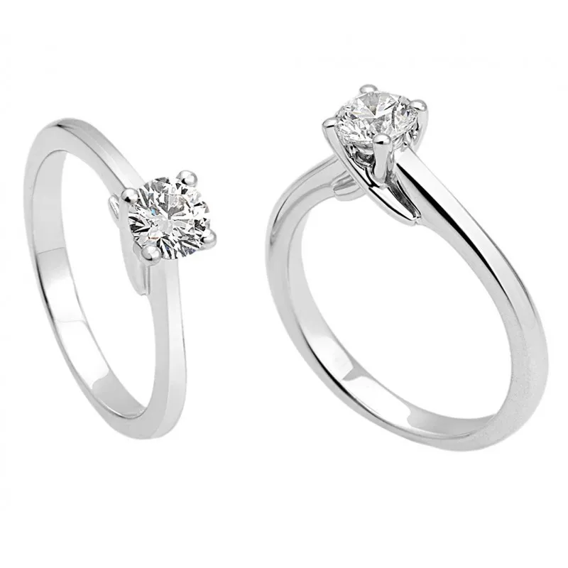 anello solitario donna Giorgio Visconti ab15052 in oro 750 bianco con diamanti