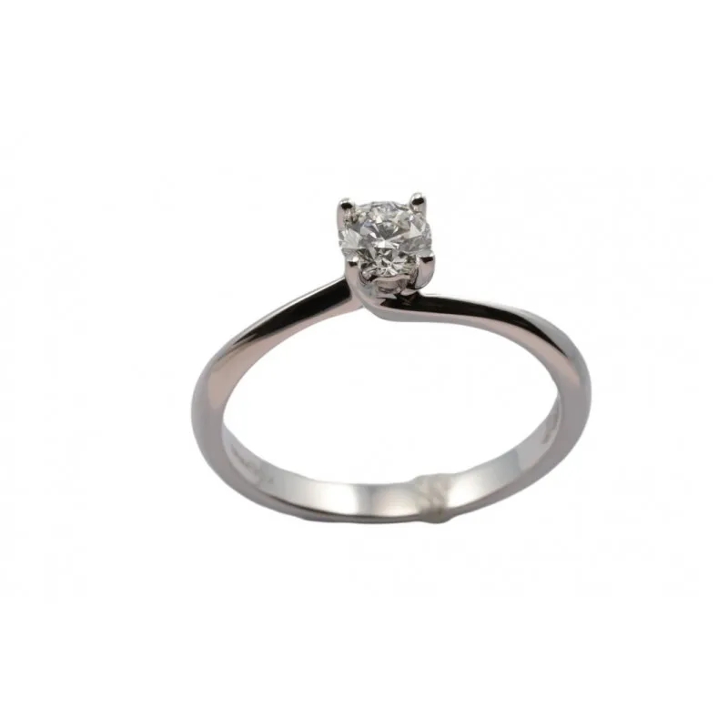 anello solitario donna Giorgio Visconti ab16260 in oro 750 bianco con diamanti