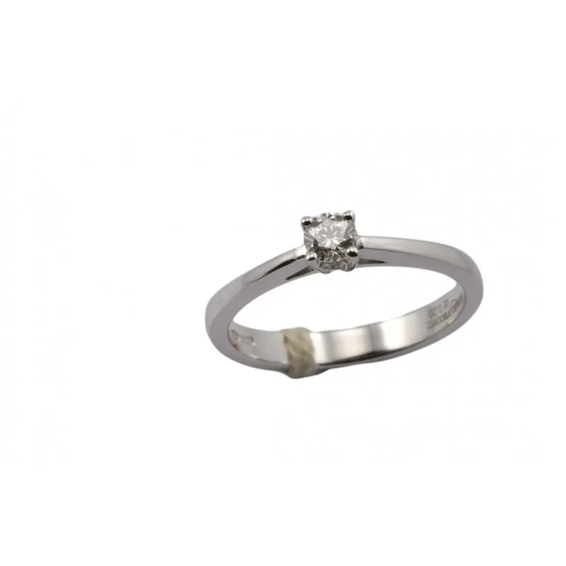 anello solitario donna Giorgio Visconti mezzo giro ab10157 in oro 750 bianco con diamanti