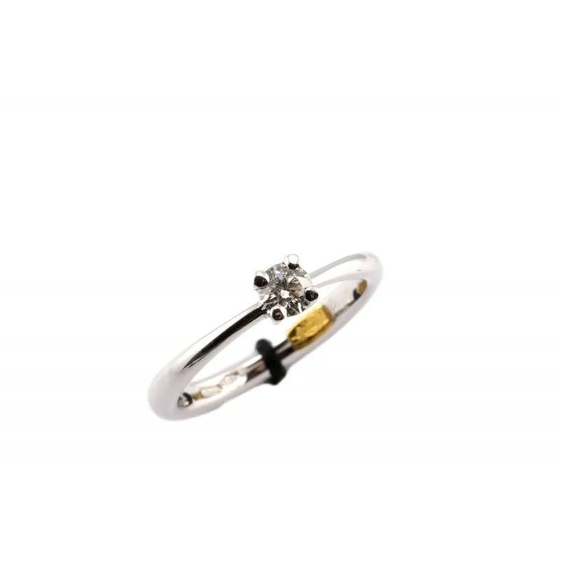 anello solitario donna Recarlo zm875 in oro 750 bianco e diamante