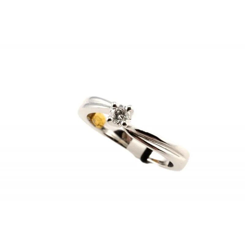 anello solitario donna Recarlo zs198 in oro 750 bianco e diamante