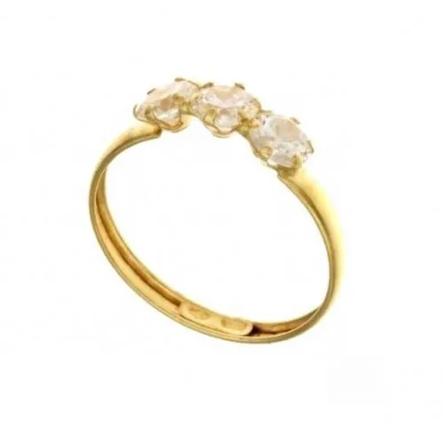 ANELLO TRILOGY IN ORO BIANCO 18 KT CON ZIRCONI TAGLIO BRILLANTE