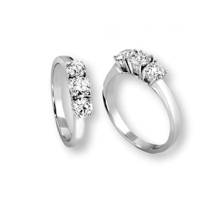anello trilogy donna Giorgio Visconti ab0674 in oro 750 bianco con diamanti e diamanti