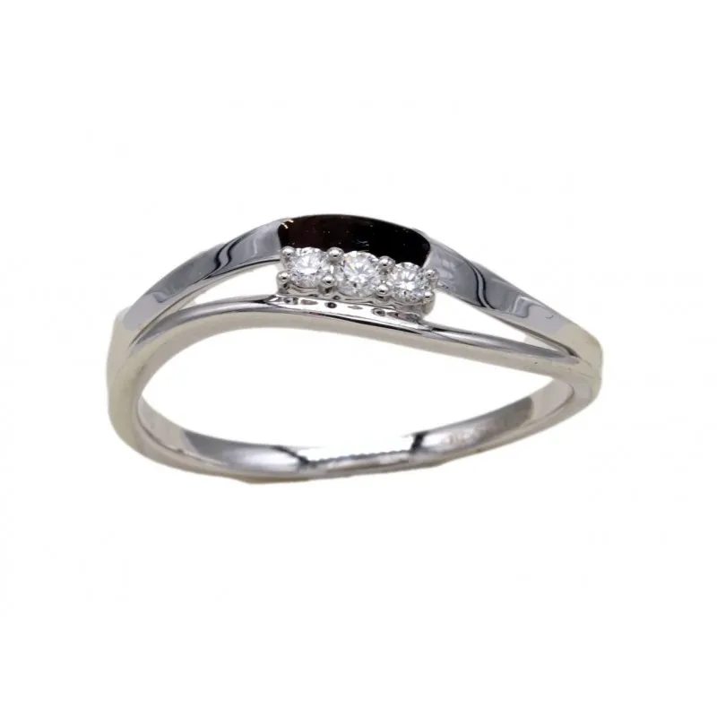 anello trilogy donna Giorgio Visconti abx15530 in oro 750 bianco con diamanti