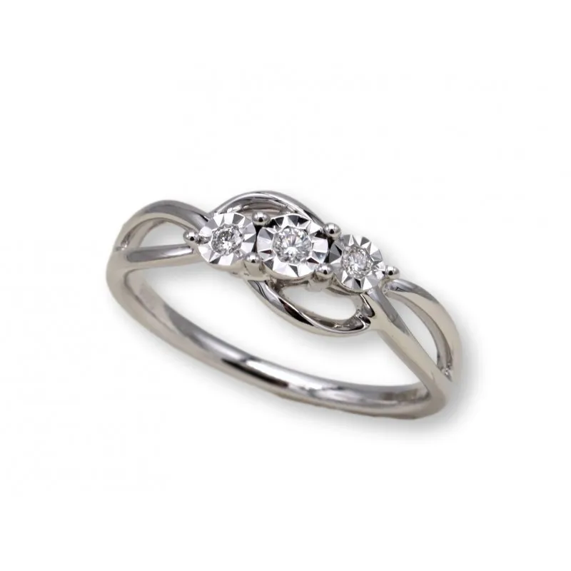 anello trilogy donna Giorgio Visconti abx15685 in oro 750 bianco con diamanti