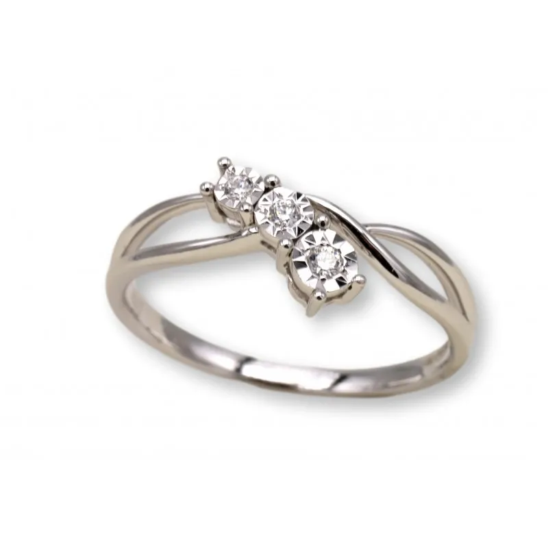 anello trilogy donna Giorgio Visconti abx15792 in oro 750 bianco con diamanti