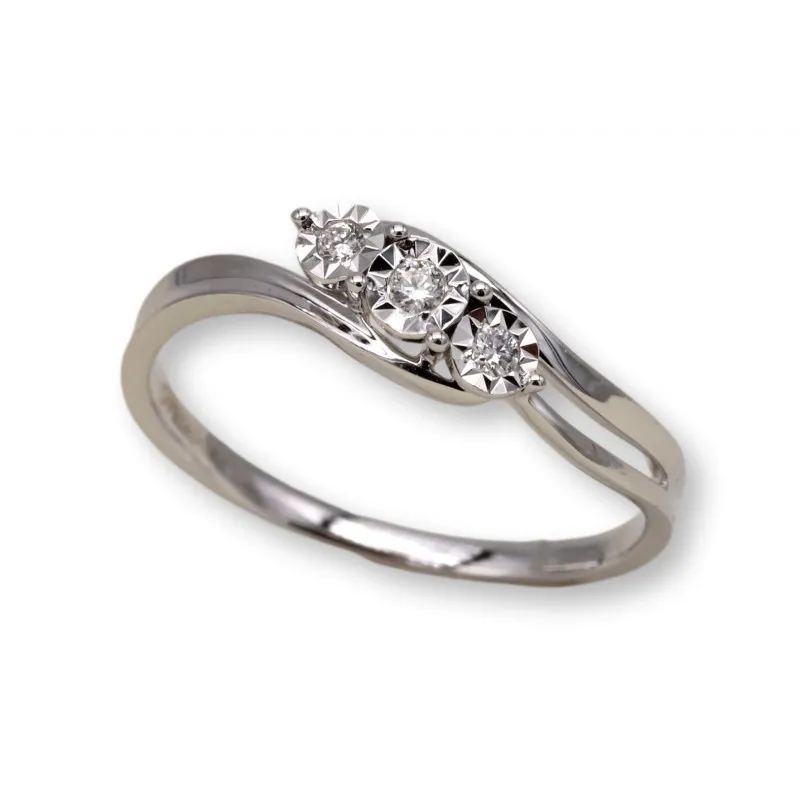 anello trilogy donna Giorgio Visconti abx15802 in oro 750 bianco con diamanti