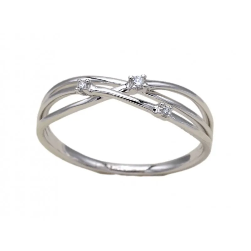 anello trilogy donna Giorgio Visconti abx16026 in oro 750 bianco con diamanti
