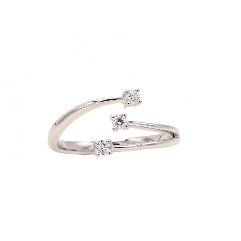 anello trilogy donna Giorgio Visconti abx16588 in oro 750 bianco con diamanti