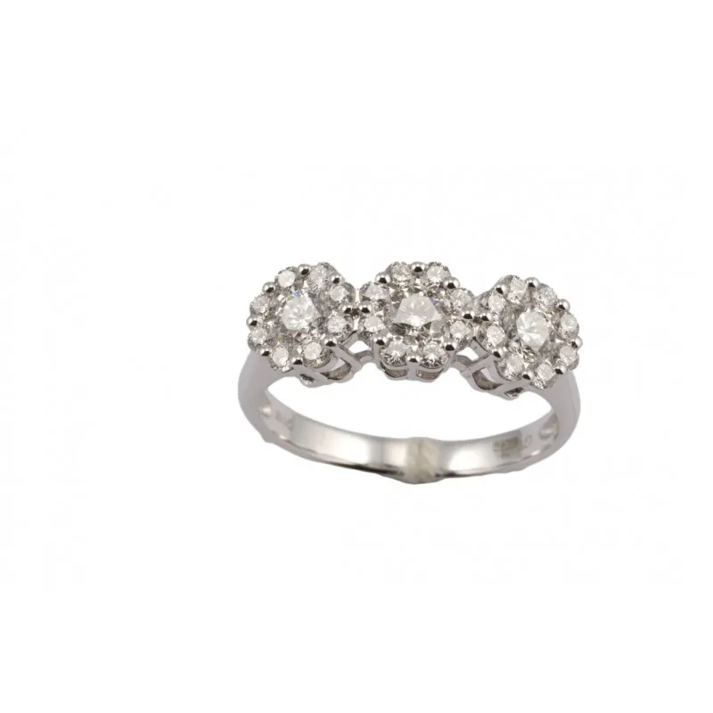 anello trilogy donna Giorgio Visconti pavè abx14960 in oro 750 bianco con diamanti e diamanti