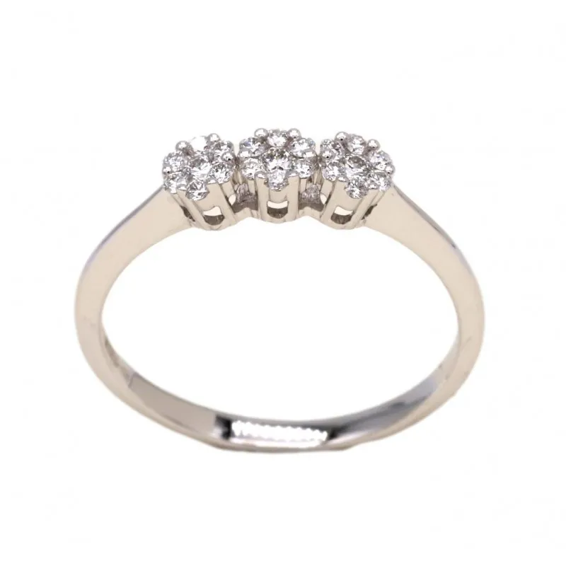 anello trilogy donna Giorgio Visconti pavet abx15574 in oro 750 bianco con diamanti