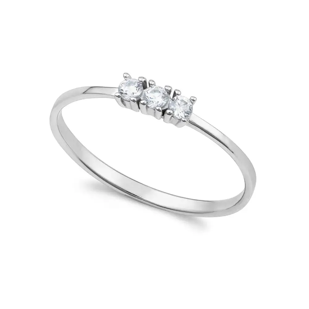 Anello Oro Bianco Trilogy zirconi AMBROSIA AAZ 144