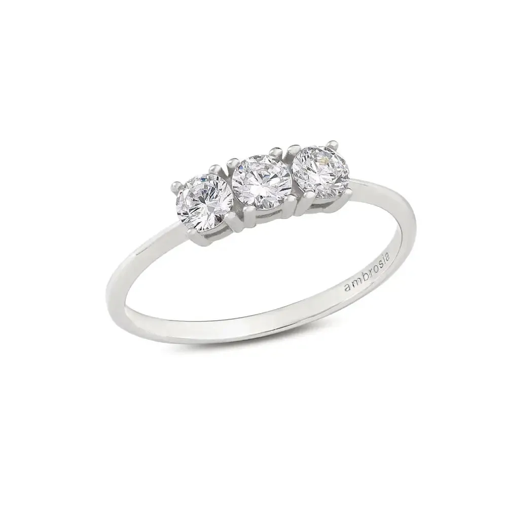 Anello Trilogy Zirconi Oro Bianco AMBROSIA AAZ 082
