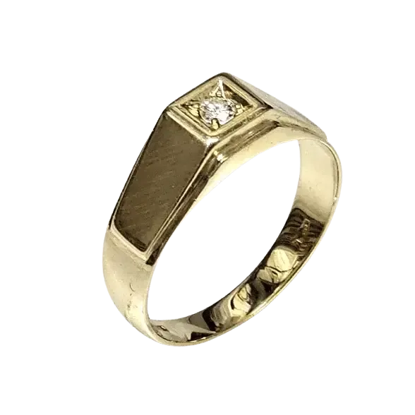 Anello uomo Oro Giallo e Diamante