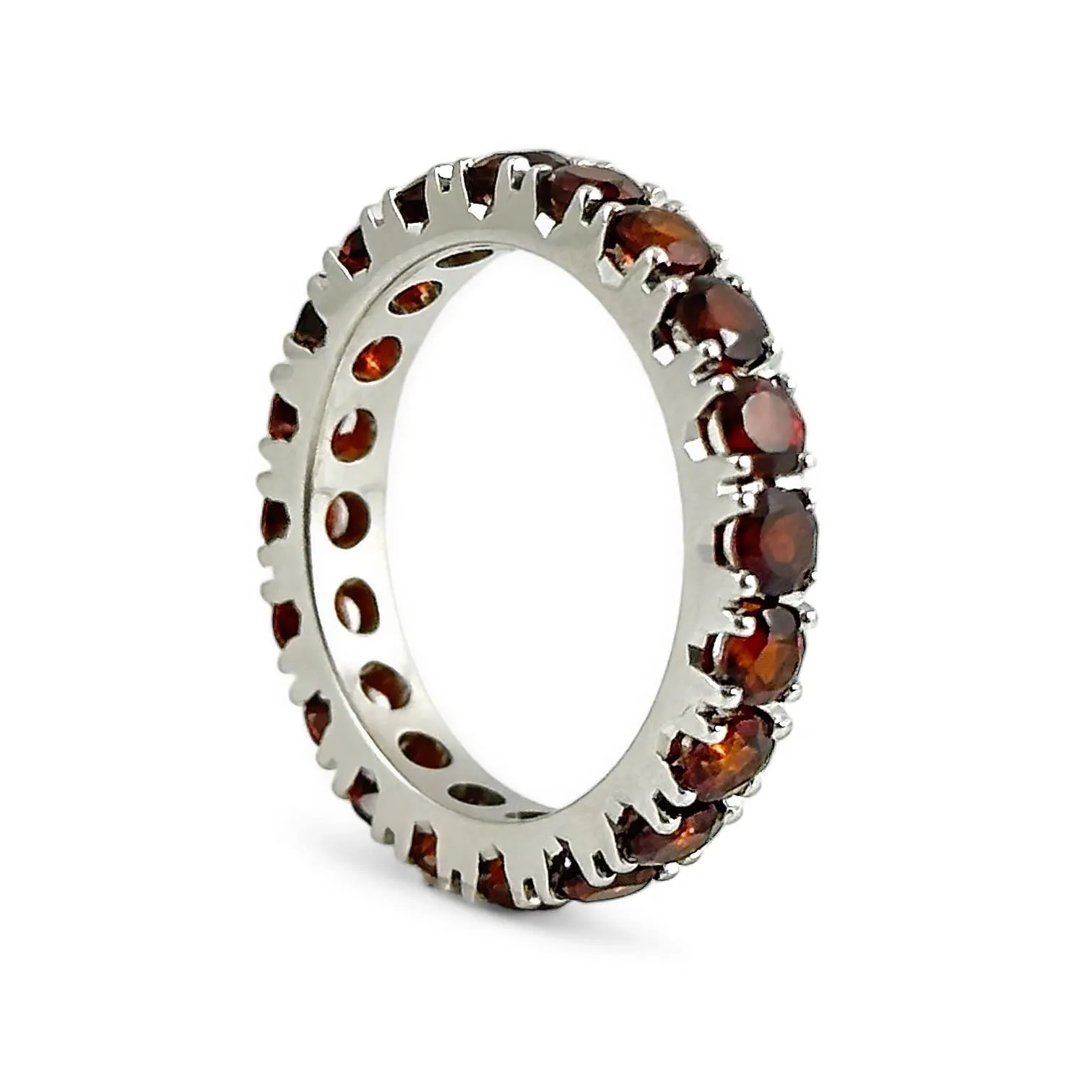 Anello veretta a giro in oro con granato - Simmi Gioielli