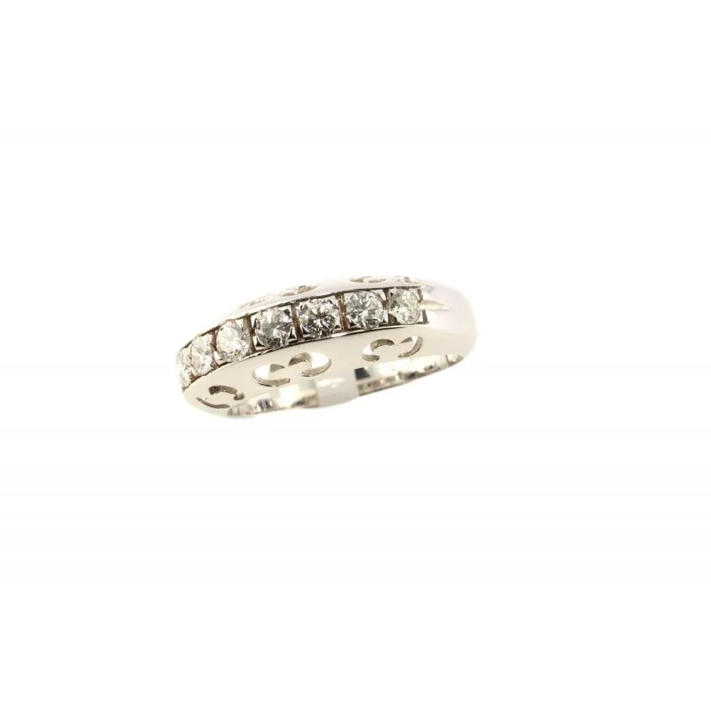 anello veretta donna Carità lav000475 in oro 750 bianco con diamanti