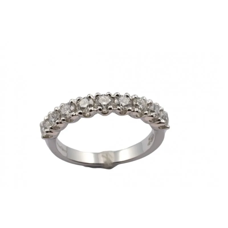 anello veretta donna Giorgio Visconti 9 pietre ab16009 in oro 750 bianco con diamanti