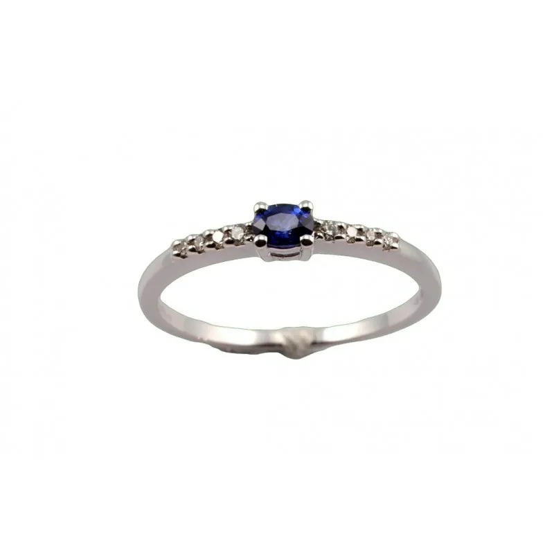 anello veretta donna Giorgio Visconti ab15723z in oro 750 bianco con zaffiro e diamanti