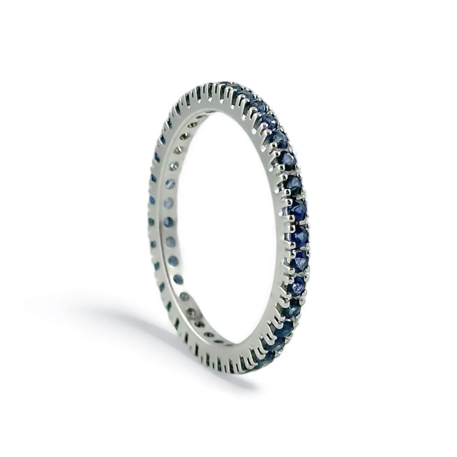 Anello veretta giro in oro con zaffiri - Simmi Gioielli