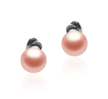 5-6mm di Perle Acqua Dolce Orecchini en Aria Rosa