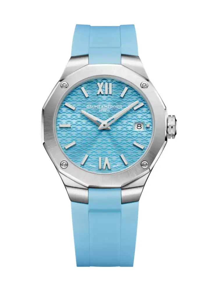BAUME MERCIER RIVIERA QUARZO, DATARIO - 36 MM AZZURRO M0A10800