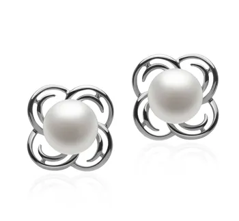 7-8mm di Perle Acqua Dolce Orecchini en Bella Bianco