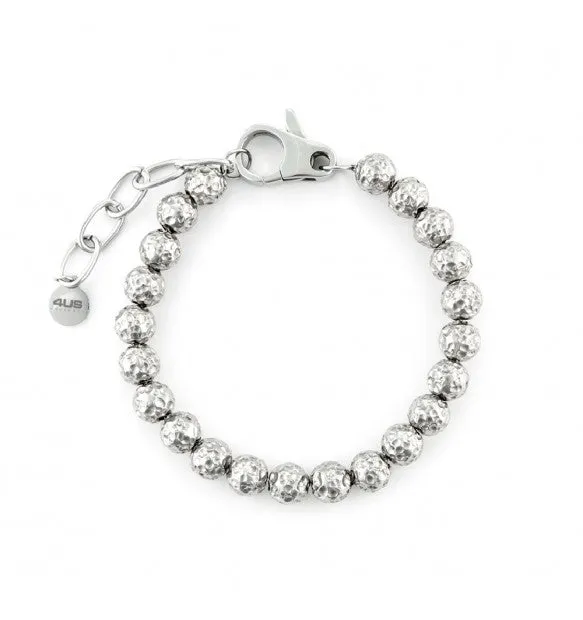 Cesare Paciotti 4US Bracciale Uomo Con Sfere In Acciaio Martellato