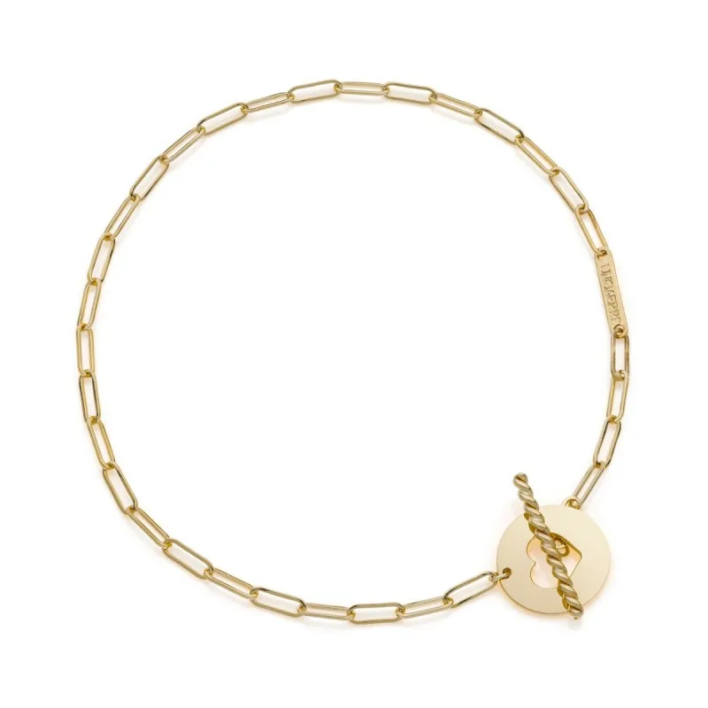 bracciale a catena donna Unoaerre cuore 415ffb9960000 in oro 9 Kt giallo