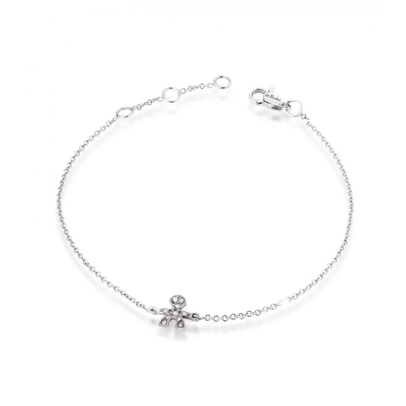 bracciale a pavè donna Le Bebè briciole bimbo lbb339 in oro 750 bianco