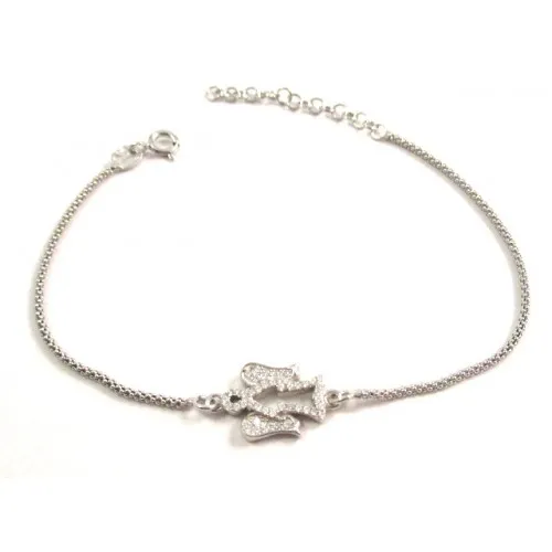 BRACCIALE ANGELO DA DONNA IN ARGENTO RODIATO IN ORO BIANCO CON ZIRCONI