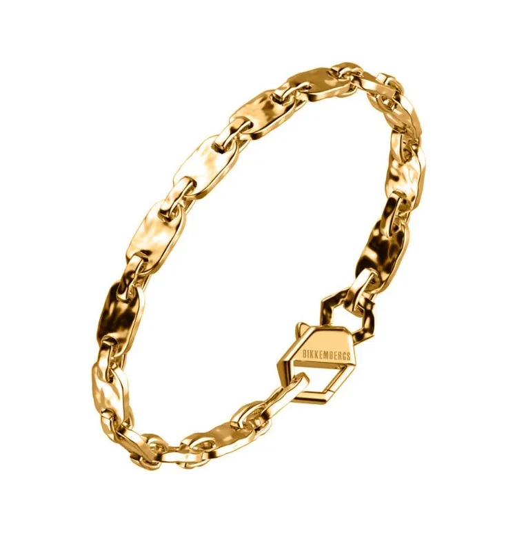 Bracciale uomo Bikkembergs in acciaio dorato con diamante hab04gg