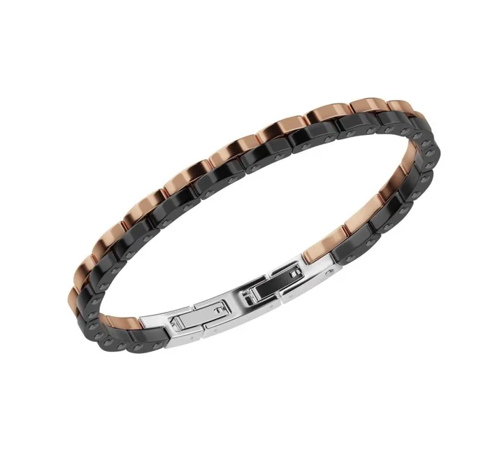 Bracciale uomo Bikkembergs in acciaio bicolore perb14br