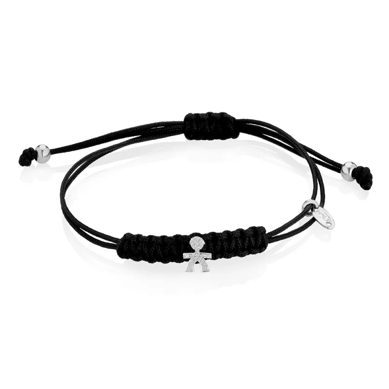 bracciale cordino donna Le Bebè le briciole bimbo lbb305 in oro 750 bianco con diamanti