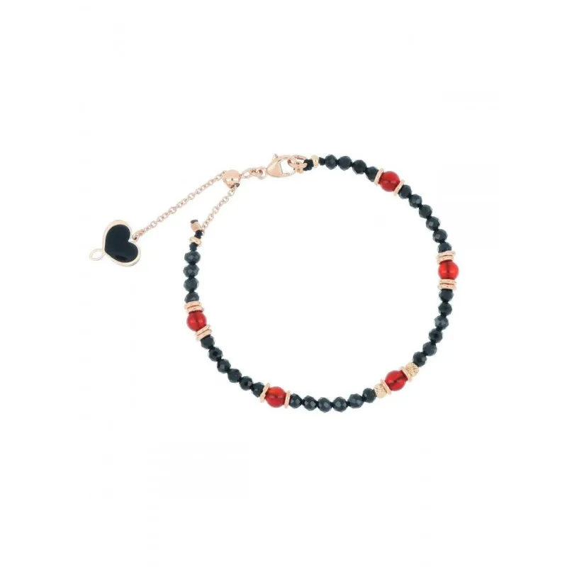 bracciale di pietre dure donna Maman et sophie bpisf2spco argento placcato oro con corniola e spinelli neri