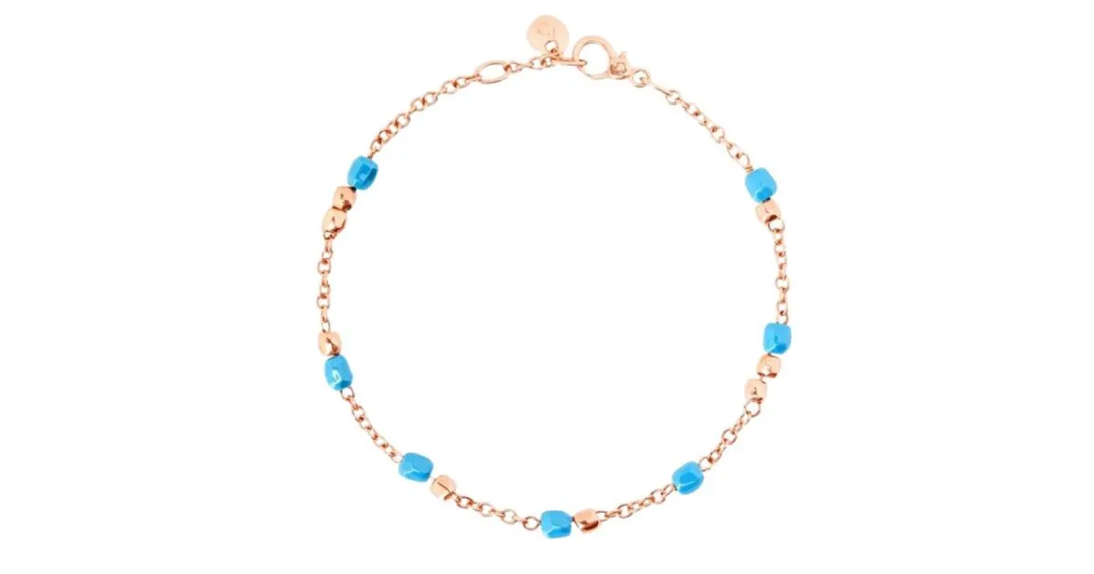 BRACCIALE DODO MINI GRANELLI ORO E CERAMICA TURCHESE DBC3005-GRANX-CTU9R-XXL