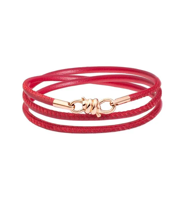 BRACCIALE DODO NODO IN ORO ROSA E NAPPA DBB9008-KNOT0-LEB9R-L