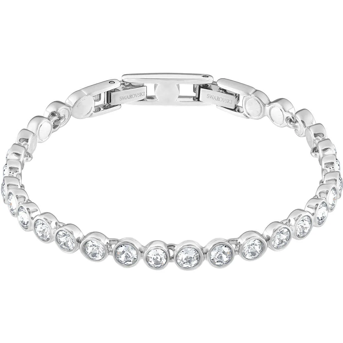SWAROVSKI – BRACCIALE DONNA – Tennis Taglio tondo, Bianco, Placcato rodio