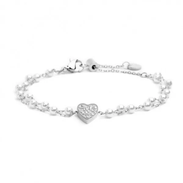 Bracciale Con Doppia Catena E Cuore