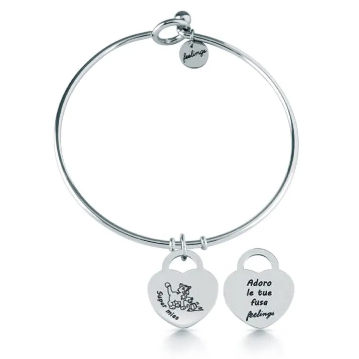 FEELINGS Jewels Bracciale FE13ABR Rigido SUPER MIAO in Acciaio Inossidabile